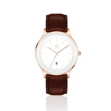 Rose Gold White | Tan Brown Leather